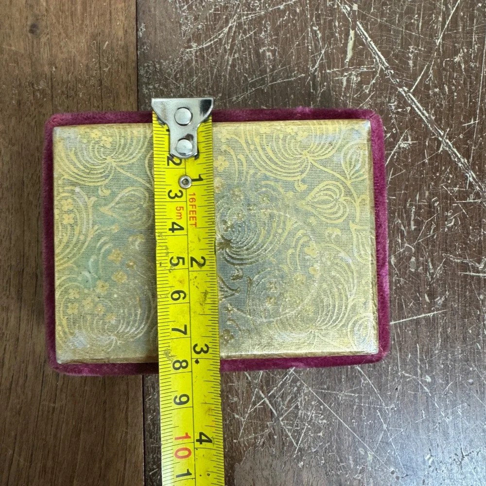 Vintage‎ Cellinicraft gold burgundy velvet jewelry gift box
